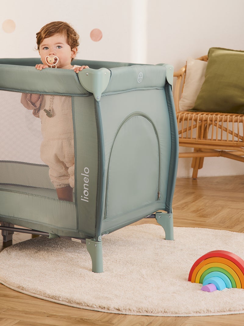 Cama de viagem 2 em 1 LIONELO Stefi Plus – Parque infantil – Colchão de alta densidade – 0-36 meses Verde - Kiabi
