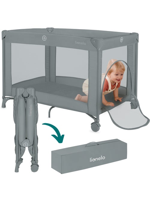 Cama de Viagem 2em1 LIONELO Amelie - Parque de Bebé - Ligeira - Rodas - Com Saco - Kiabi Cama de Viagem 2em1 LIONELO Amelie - Parque de Bebé - Ligeira - Rodas - Com Saco - Kiabi