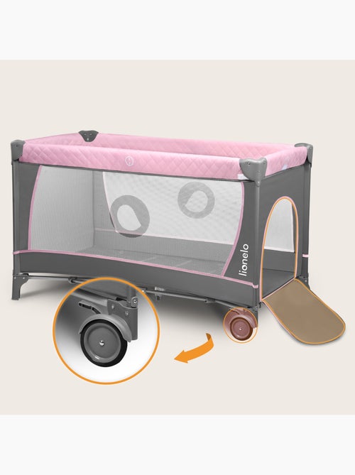 Cama de viagem 3 em 1 LIONELO Flower – Parque infantil – 0-36 meses – Dobragem rápida – Rodas - Kiabi