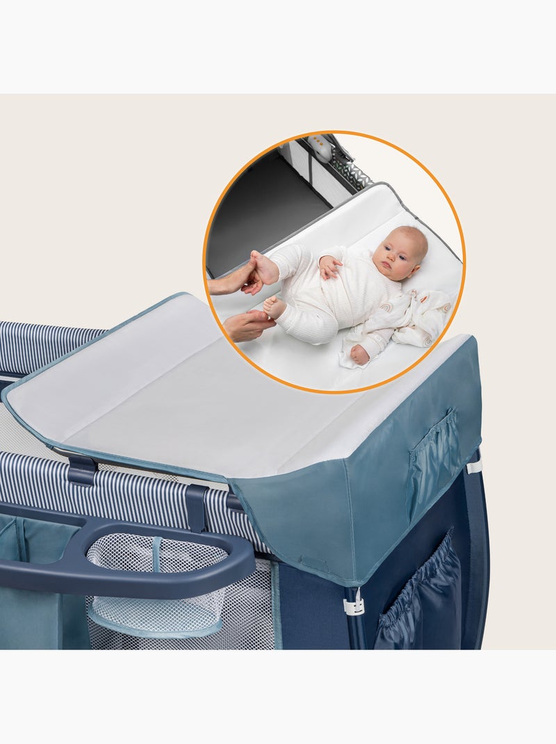 Cama de viagem 3 em 1 LIONELO Sven Plus – Parque infantil – 0-36 meses – Trocador – Mosquiteiro Azul - Kiabi