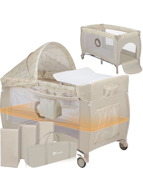 Cama de viagem 3 em 1 LIONELO Sven Plus – Parque infantil – 0-36 meses – Trocador – Mosquiteiro - Kiabi Cama de viagem 3 em 1 LIONELO Sven Plus – Parque infantil – 0-36 meses – Trocador – Mosquiteiro - Kiabi