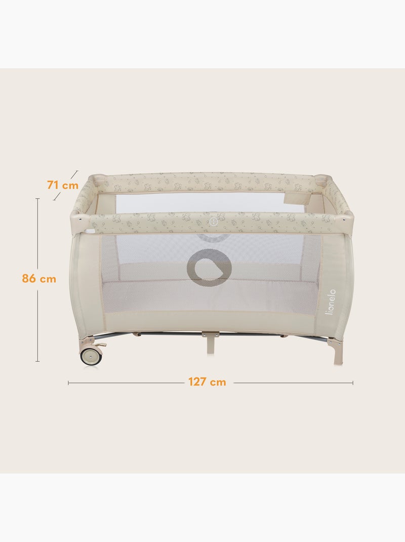 Cama de viagem 3 em 1 LIONELO Sven Plus – Parque infantil – 0-36 meses – Trocador – Mosquiteiro Bege - Kiabi
