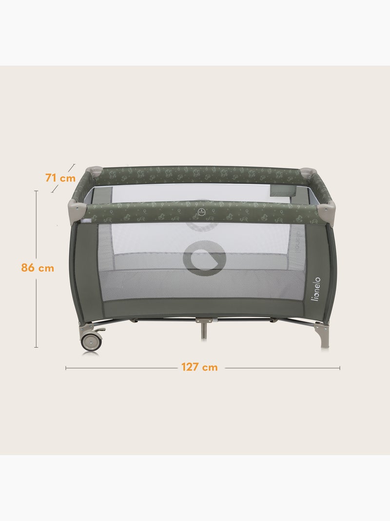 Cama de viagem 3 em 1 LIONELO Sven Plus – Parque infantil – 0-36 meses – Trocador – Mosquiteiro Verde cáqui - Kiabi