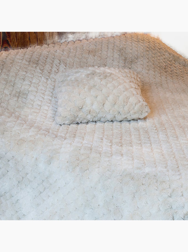 Cama ou colcha pele sintética com relevo de diamante Bege - Kiabi