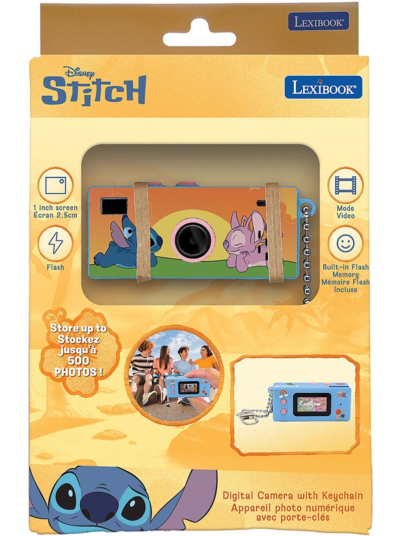 Câmera digital miniatura disney stitch keychain com memória flash embutida Azul - Kiabi