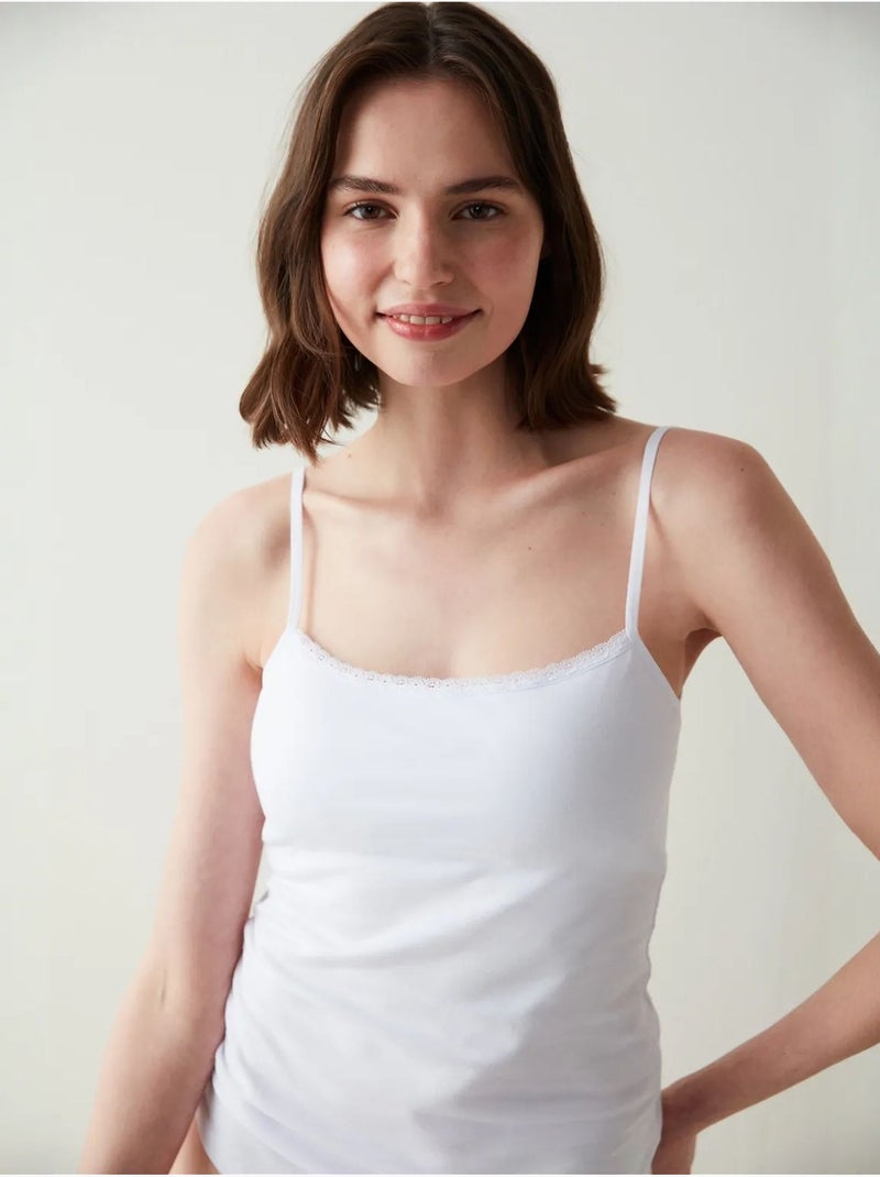 Cami cup top penti Branco - Kiabi