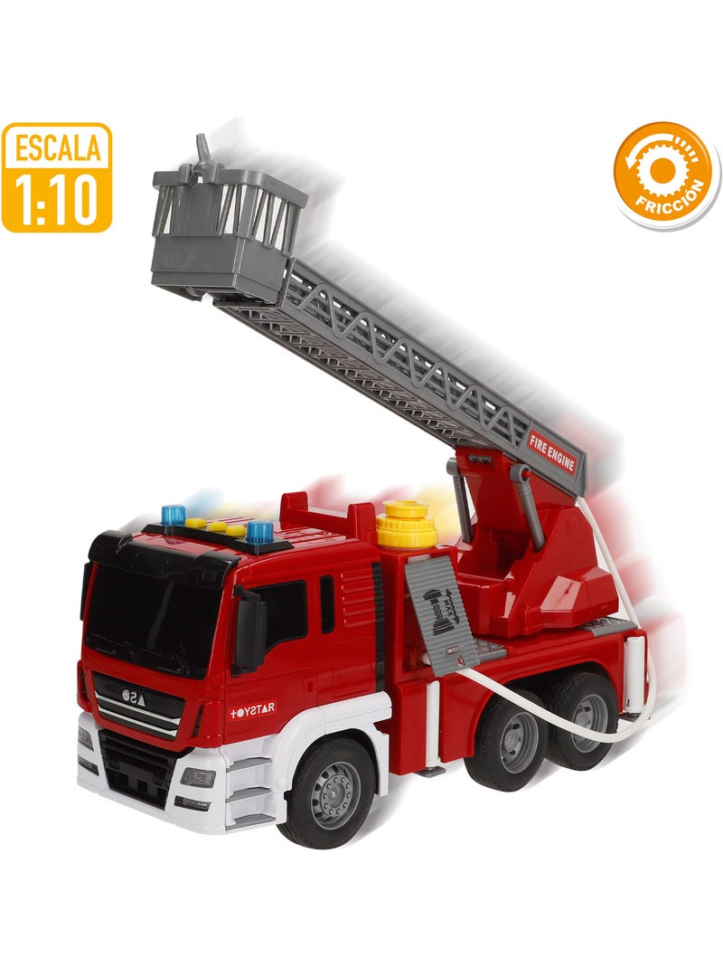 Camião de bombeiros de fricção com luz e som 1:10 speed & go N/D - Kiabi