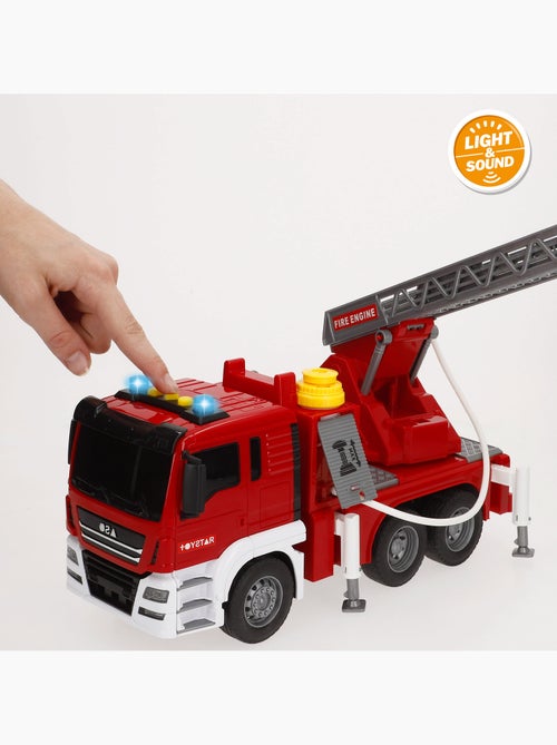 Camião de bombeiros de fricção com luz e som 1:10 speed & go - Kiabi Camião de bombeiros de fricção com luz e som 1:10 speed & go - Kiabi