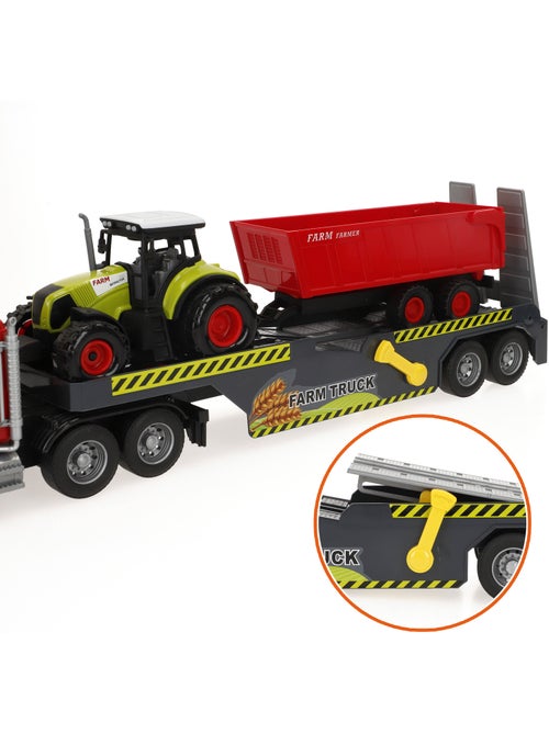 Camião de transporte agrícola com luz e som 1:14 + trator e reboque speed & go - Kiabi