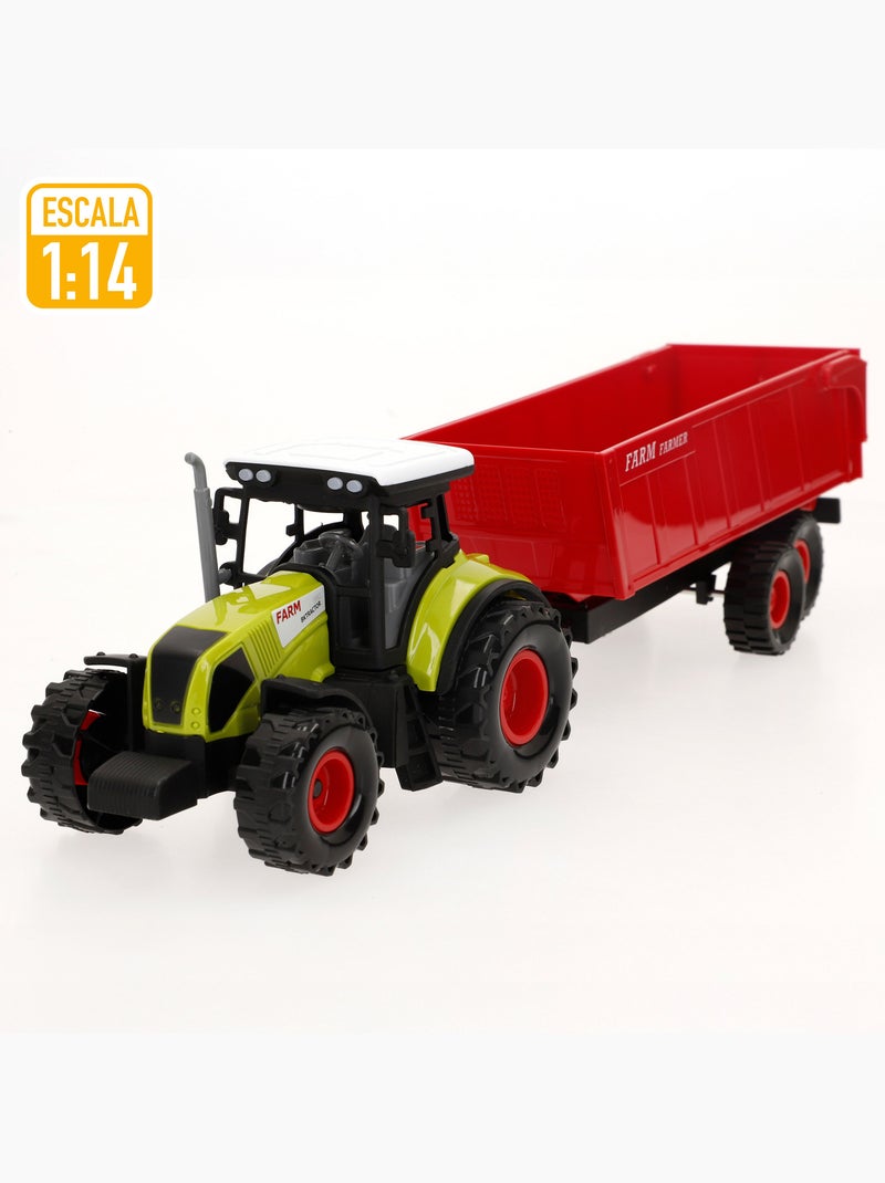 Camião de transporte agrícola com luz e som 1:14 + trator e reboque speed & go N/D - Kiabi
