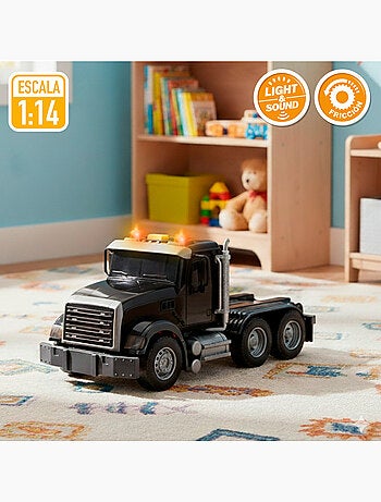 Camião de transporte com luz e som 1:14 + 2 veículos de construção speed & go
