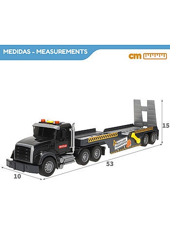 Camião de transporte com luz e som 1:14 + 2 veículos de construção speed & go