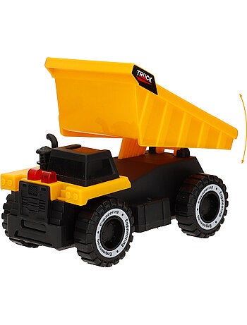 Camião de transporte com luz e som 1:14 + 2 veículos de construção speed & go