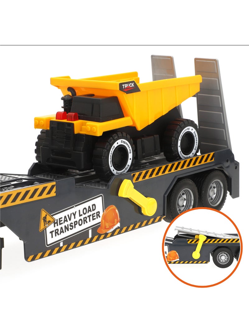Camião de transporte com luz e som 1:14 + 2 veículos de construção speed & go N/D - Kiabi