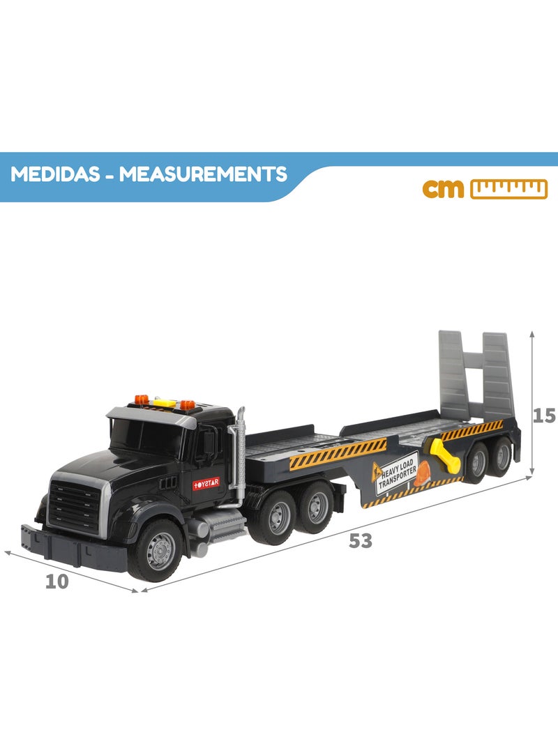 Camião de transporte com luz e som 1:14 + 2 veículos de construção speed & go N/D - Kiabi