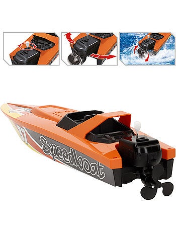 Camião de transporte com luz e som 1:14 + barco de brincar speed & go