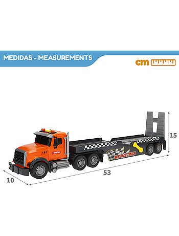 Camião de transporte com luz e som 1:14 + barco de brincar speed & go