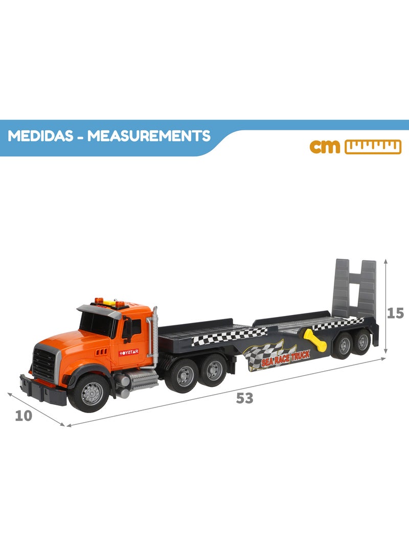 Camião de transporte com luz e som 1:14 + barco de brincar speed & go N/D - Kiabi