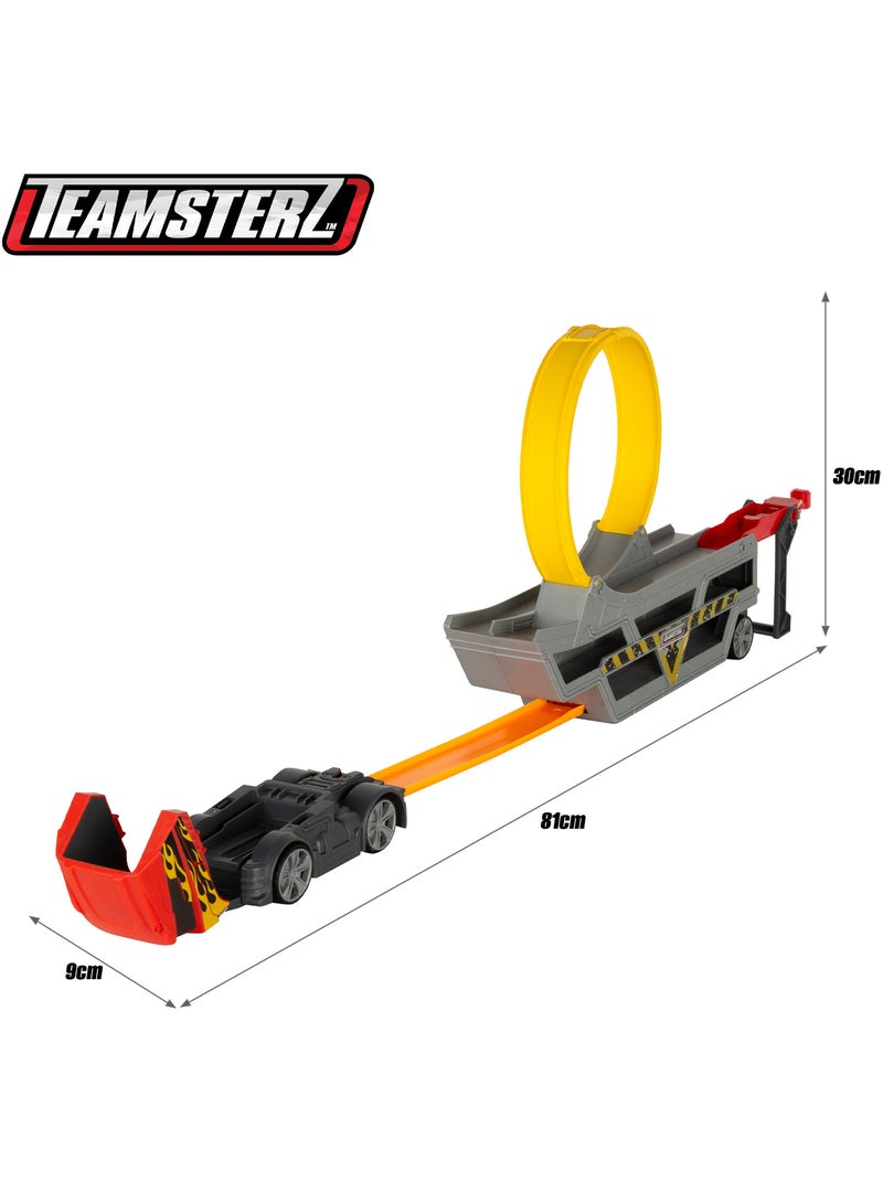 Camião lançador de carros com pista de looping e carro de metal teamsterz N/D - Kiabi