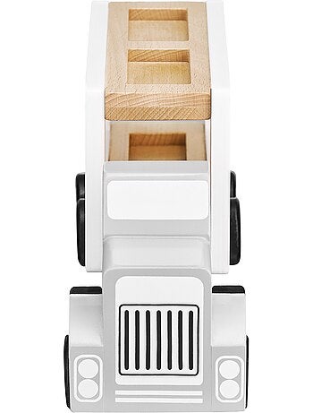 Camião transportador de carros em madeira com 4 carrinhos – brinquedo infantil