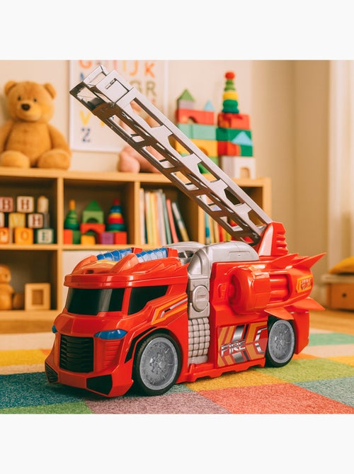 Caminhão de bombeiros com luzes e som teamsterz - Kiabi