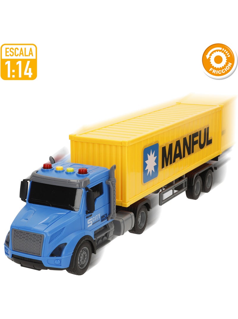 Caminhão porta-contêineres movido a fricção com luz e som speed & go N/D - Kiabi