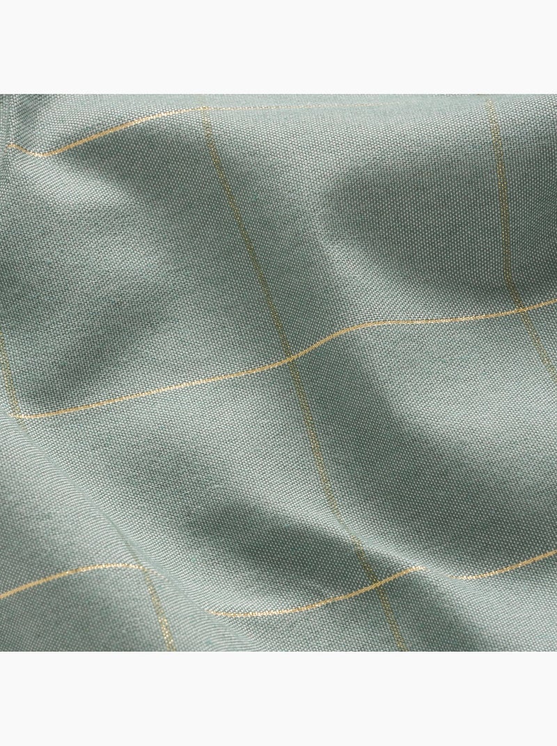 Caminho de mesa natal aos quadrados, tecido, fio dourado, algodão - gamusi. Verde-água - Kiabi