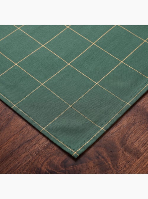 Caminho de mesa natal aos quadrados, tecido, fio dourado, algodão - gamusi. - Kiabi Caminho de mesa natal aos quadrados, tecido, fio dourado, algodão - gamusi. - Kiabi