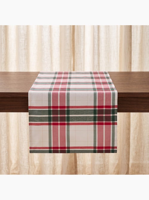 Caminho de mesa natal tartan, tecido, fio dourado, algodão - gamusi. - Kiabi