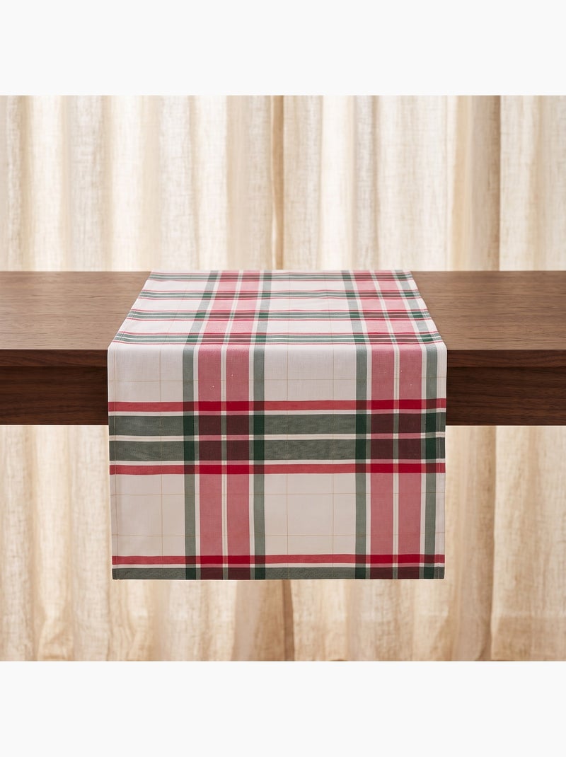 Caminho de mesa natal tartan, tecido, fio dourado, algodão - gamusi. Multicolorido - Kiabi