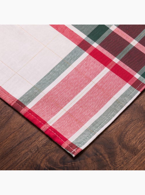 Caminho de mesa natal tartan, tecido, fio dourado, algodão - gamusi. - Kiabi