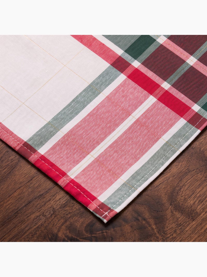 Caminho de mesa natal tartan, tecido, fio dourado, algodão - gamusi. Multicolorido - Kiabi