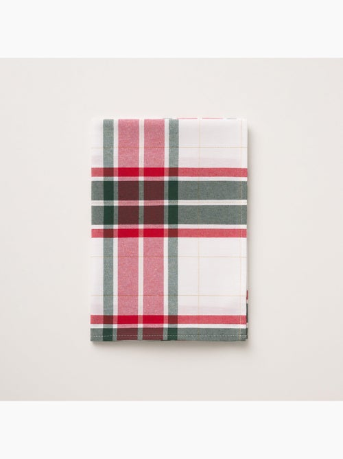 Caminho de mesa natal tartan, tecido, fio dourado, algodão - gamusi. - Kiabi