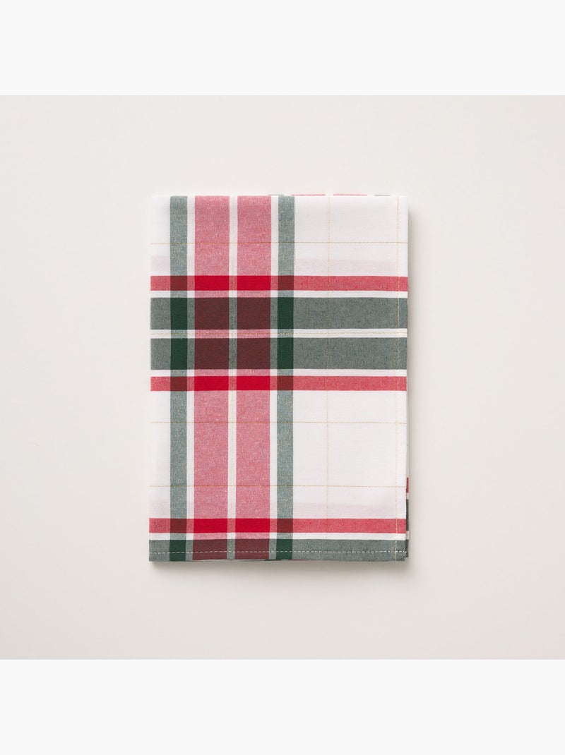 Caminho de mesa natal tartan, tecido, fio dourado, algodão - gamusi. Multicolorido - Kiabi