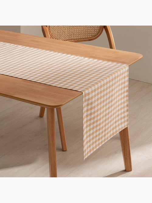 Caminho de mesa retangular de algodão com padrão vichy, resistente à água - gamusi. - Kiabi
