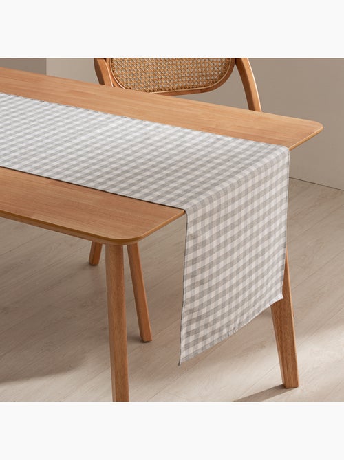 Caminho de mesa retangular de algodão com padrão vichy, resistente à água - gamusi. - Kiabi