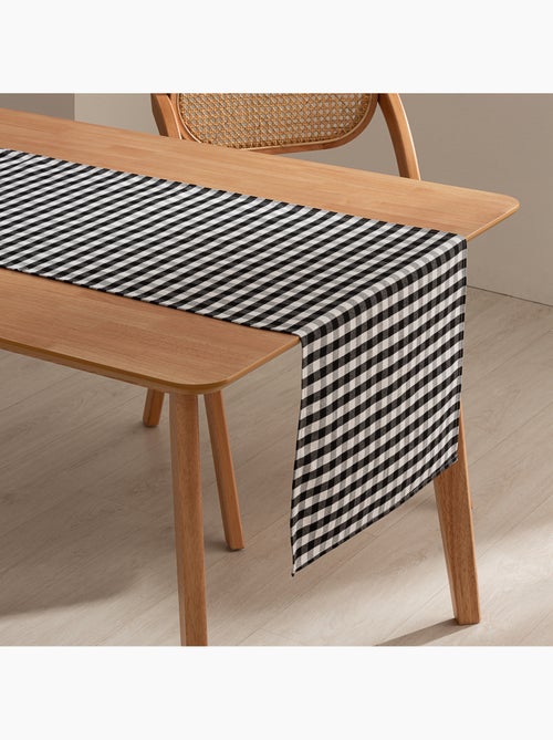 Caminho de mesa retangular de algodão com padrão vichy, resistente à água - gamusi. - Kiabi