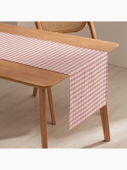 Caminho de mesa retangular de algodão com padrão vichy, resistente à água - gamusi. - Kiabi