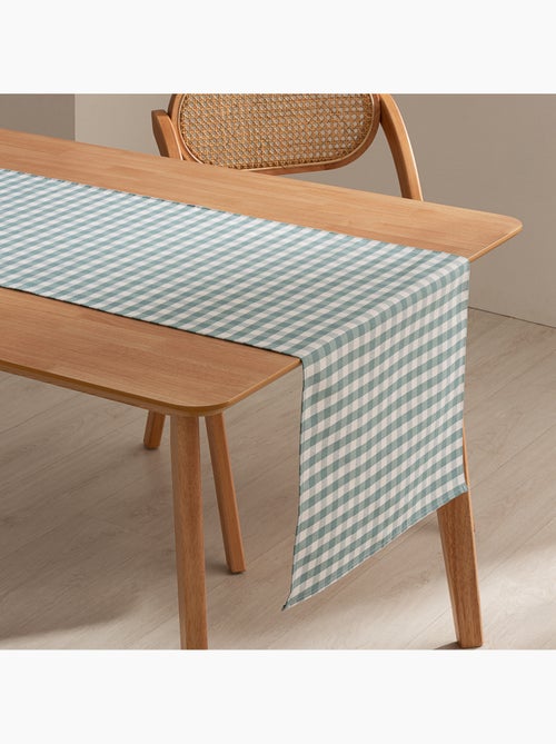 Caminho de mesa retangular de algodão com padrão vichy, resistente à água - gamusi. - Kiabi