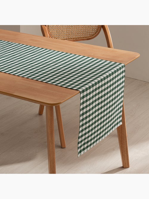 Caminho de mesa retangular de algodão com padrão vichy, resistente à água - gamusi. - Kiabi