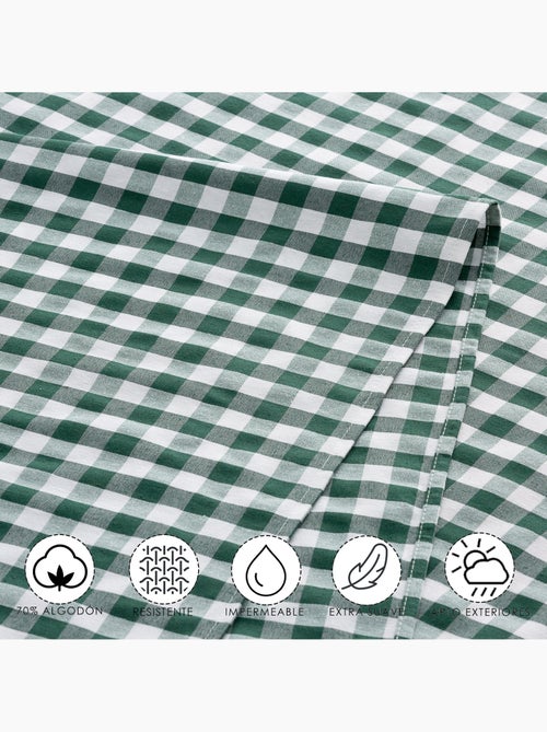 Caminho de mesa retangular de algodão com padrão vichy, resistente à água - gamusi. - Kiabi