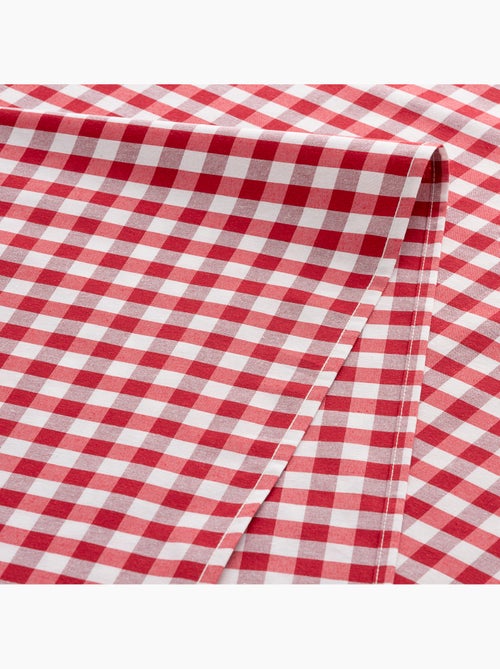 Caminho de mesa retangular de algodão com padrão vichy, resistente à água - gamusi. - Kiabi