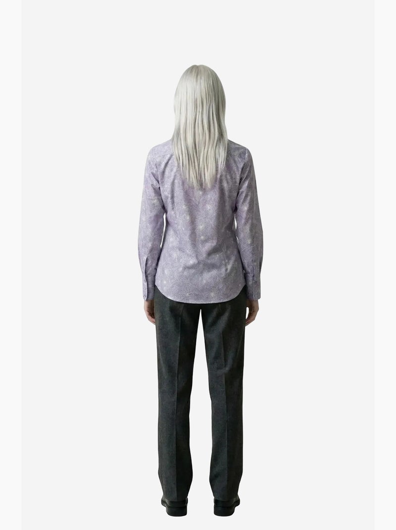 Camisa abotoada com estampado abstrato my fashion Lavanda - Kiabi