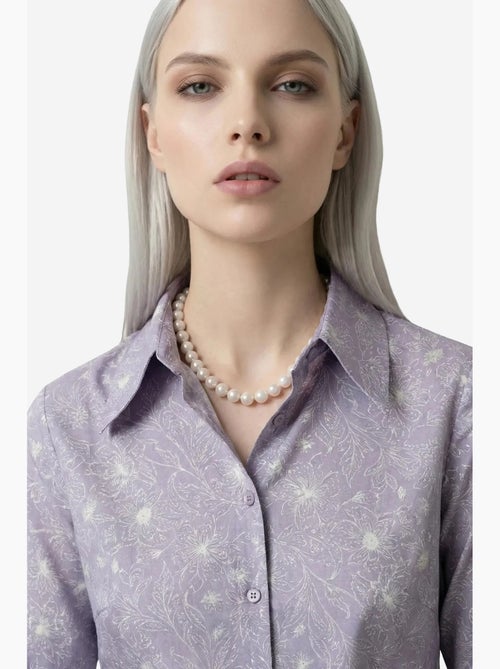Camisa abotoada com estampado abstrato my fashion - Kiabi
