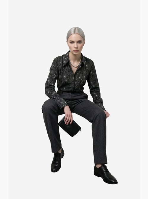 Camisa abotoada com estampado abstrato my fashion - Kiabi Camisa abotoada com estampado abstrato my fashion - Kiabi