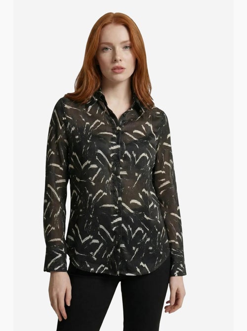 Camisa abotoada com estampado abstrato my fashion - Kiabi Camisa abotoada com estampado abstrato my fashion - Kiabi
