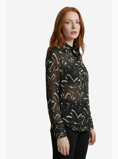 Camisa abotoada com estampado abstrato my fashion - Kiabi Camisa abotoada com estampado abstrato my fashion - Kiabi