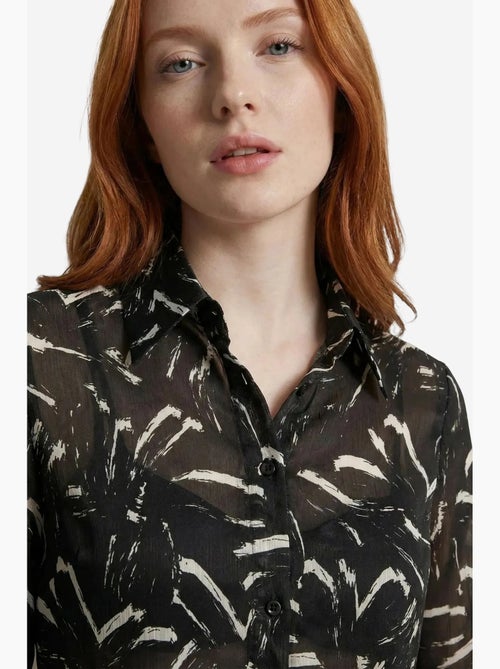 Camisa abotoada com estampado abstrato my fashion - Kiabi Camisa abotoada com estampado abstrato my fashion - Kiabi