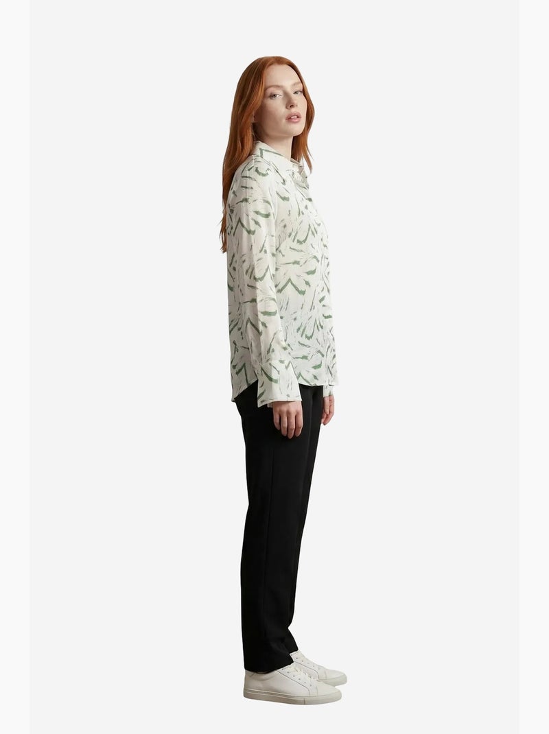 Camisa abotoada com estampado abstrato my fashion Verde - Kiabi