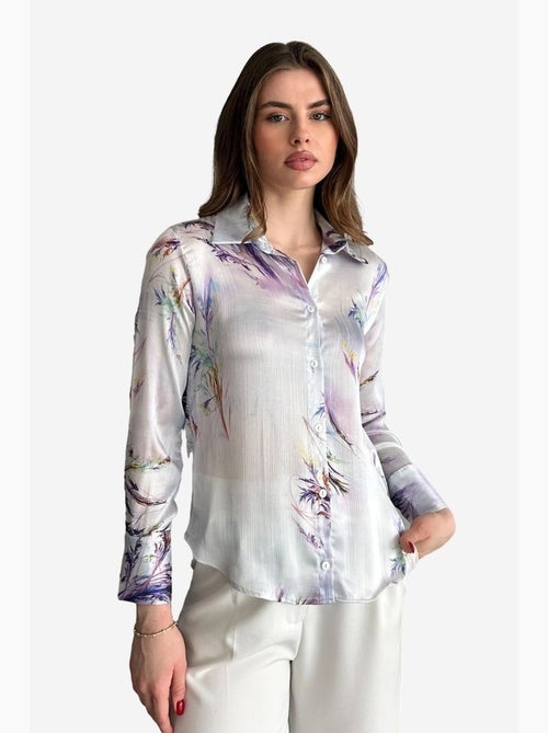 Camisa abotoada com estampado abstrato texturizado my fashion - Kiabi Camisa abotoada com estampado abstrato texturizado my fashion - Kiabi